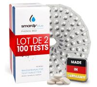 smardy Kit 100 pastilles test photomètre piscine - 50x Phenol Red & DPD1 | Comprimés de test pH en chlore libre pour testeurs électroniques PoolLab, SCUBA II, BAYROL - Made in Germany