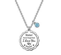 SMARGO Collier inspirant pour sœur pour femmes et filles, cadeau d'anniversaire, de Noël, de la part de sœur ou frère « You Are Braver Than You Believe », Acier inoxydable