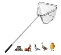 Smarkey Filet de capture de poulet, filet animal avec poteau extensible en acier inoxydable de 117 cm, filet à poulet pour poulets, canards, oiseaux, chats, chiens, résille, attrape-poulet pour