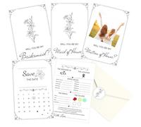 SMARSTICKER Lot de 10 cartes de demande en mariage avec enveloppes et autocollants « Will You Be My Groomsman » - Cartes d'invitation amusantes pour garçons d'honneur