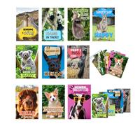 SMARSTICKER Lot de 40 cartes postales amusantes en forme d'animal - 10,2 x 15,2 cm - Carte postale « Thinking of You Missing You Missing You » pour étudiants, amis, enseignants