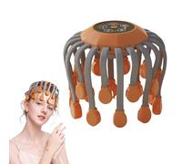 Smart 20-Claw Electric Head Massager Scalp, 5 Smart Modes,Electric Scalp Massager with 360° Rotating Nodes, TMS Pulse Technology|Stress Relief Sleep Aid for Home,Travel (Orange,Small Motor)