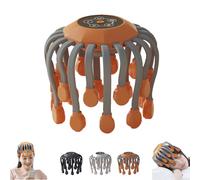 Smart 20-Claw Electric Head Massager Scalp, 5 Smart Modes, Wireless 360° Deep Intelligent Octopus Massage, Deep Scalp Booster, Stress Relief Sleep Aid for Home, Travel (Orange,L)