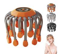 Smart 20-Claw Electric Head Massager Scalp, Deep Intelligent Octopus Massage Device, 360° Rotating Nodes, 5 Smart Modes, Stress Relief Sleep Aid for Home, Travel (Orange,Small)