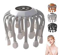 Smart 20-Claw Electric Head Massager Scalp, Deep Intelligent Octopus Massage Device, 360° Rotating Nodes, 5 Smart Modes, Stress Relief Sleep Aid for Home, Travel (White,Small)