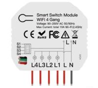 Smart 4-Way WiFi Light Switch Contrôleur multi-pièces pour câblage existant - Gestion d'applications sans fil - Fonctionne avec Alexa pour tuya - Mémoire de dernier état - PC Cuivre 5,2 x 4,7 cm