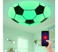 Smart Home Lampe de plafond pour enfants DIMMBAR Lampe de football en verre Alexa Google en set avec ampoules LED RGB incluses