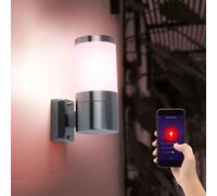 Smart External Wall Light Balcon Projector Garden Lamp controllable by mobile language app in set incl. RGB LED ampoules