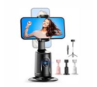 Smart AI Facial Recognition Phone Tripod,Trépied à Suivi Automatique du Visage,Selfie Stick avec Télécommande Bluetooth/Commande Gestuelle,Trepied Telephone Portable Rotation 360° (Noir)