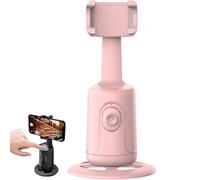 Smart AI Facial Recognition Phone Tripod,Trépied à Suivi Automatique du Visage,Support de téléphone à Suivi Intelligent Rotatif à 360°,Aucune Application Requise,pour Vidéo,Diffusion en Direct (Rose)