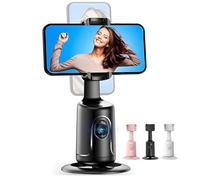 Smart AI Facial Recognition Phone Tripod,Trépied à Suivi Automatique du Visage,Trépied De Suivi Automatique du Visage 360° Support de Téléphone Intelligent Selfie Stick pour Vidéo,Conférence (Noir)
