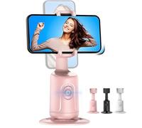 Smart AI Facial Recognition Phone Tripod,Trépied à Suivi Automatique du Visage,Trépied De Suivi Automatique du Visage 360° Support de Téléphone Intelligent Selfie Stick pour Vidéo,Conférence (Rose)