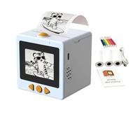 Smart AI Voice Sticker Maker Machine, AI Sticker Box Printer, Inkless Portable Thermal Stickerbox Printer with Display and Voice Control, DIY Label Maker for Scrapbooking, Crafts, Gift Wrapping(Blanc)