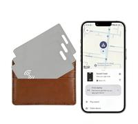 Smart Air Tag Traceur Rechargeable Wallet Tracker Carte, Bluetooth Localisateurs d’Objets Compatible avec Apple Localiser App (iOS Uniquement), pour Bagages/Sacs à Main/Passeports/Clés, Noire