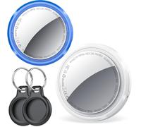 Smart Air Traceur Tag Compatible avec l'app Apple Localiser (Uniquement iOS), Tracker avec Étui de Protection/Porte-clés, Localisateurs D'objets Bluetooth pour Valises/Portefeuilles/Clés/Sacs 2 pièces