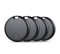 Smart Air Traceur Tag Lot de 4 Noir, Localisateurs D’Objets Bluetooth Fonctionne avec Apple Localiser (iOS Uniquement), Air Localisateurs Tags pour Valises/Portefeuilles/Clés