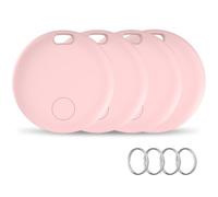 Smart Air Tracker Lot de 4 détecteurs de clés compatibles avec Apple Où est ? APP (iOS uniquement), localisateur de clés pour bagages, sacs, portefeuille, batterie remplaçable, rose