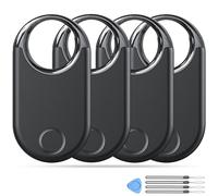 Smart Air Ttacker Tags Traceur Lot de 4, Finder Tag Traceur 5.3 Bluetooth iOS, Localisateur d'Objets Wallet Tracker Compatible avec Find My pour Valises Portefeuilles Clés, Batterie remplaçable . Noir