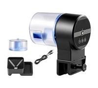 Smart Aquarium Feeder, Programmable Portion Control Dispenser Rechargeable Feeding Unit, Auto Meal Timer Device for Fish Turtle Betta Care, Indoor Tank Travel Holiday Maintenance System 14x12x8cm