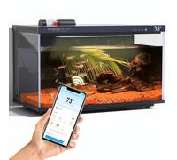Smart Aquarium Réservoir en Verre de 5 gallons, système autonettoyant, Filtre d'efficacité 7 lumières LED de Couleur, Alimentation Automatique, Moniteur de température en Verre HD UHA, résistant