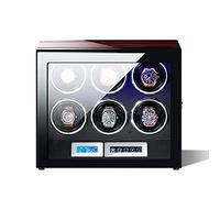 Smart Automatic Watch Winder Soft Watch Pillow and LED Light 5 Mode and Remote Control Mute Motor Watches Winding Box (6+0)