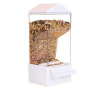 Smart Bird Feeder - Clear Automatic Seed Dispenser, Avian Feeding Tool for Daily Nourishing, High Capacity Acrylic Bin, Cage Mounted Accessory with Anti Spill Design, Aviary Supply Tool for Monitoring