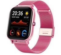 Smart bluetooth watch P8 rose acier bracelet résistant à l'eau fréquence cardiaque température corporelle