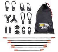 SMART BUNGEE - Kit 20 pièces - Tendeurs élastiques avec crochets interchangeables - 4 longueurs de sandows - Sac de rangement - Système révolutionnaire breveté simple, modulable et sûr pour l'arrimage
