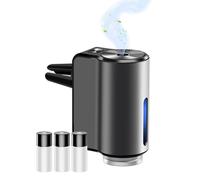 Smart Car Air Freshener, Ultraschall-Zerstäuber, wiederaufladbare Vent Clip Oil Diffuser, Automotive Interior Ultraschall-Zerstäuber,Intelligente 3 Modi,Licht Duft ätherisches Öl Diffusor (Black)