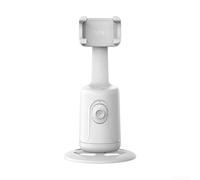 Smart Cardan de suivi automatique à 360° avec angle réglable et anti-secousses pour filmer et créer du contenu (blanc)