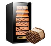 Smart Cave à cigares à 6 couches, peut contenir 300 cigares et 11 bouteilles, étagères en bois amovibles, design intégré pour chambre ou bureau