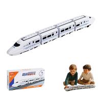 Smart Chain Train Kids Toy, Electric Universal Simulation High Speed Railway Harmony Train Toy, Subway Locomotive Model Educational Toys with Lights and Sounds, Freely Assembled, Smart Avoidance