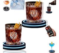 Smart Coaster Cocktail Maker, Automated Smart Coaster 2.0 Cocktail Machine, Interactive Lighting Drink Mixer Coasters with Built-in Smart Sensing Tech for Your Home Smarts Mixologist (2Pcs)