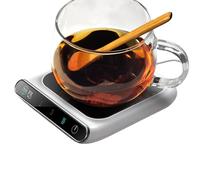 Smart Coffee Warmer - Heated Plate for Quick Drinks | Abs Pc Silicone Glass with Auto Shut Off, Three Temp Settings, Compact Size for Home Kitchen, Office, Travel Use