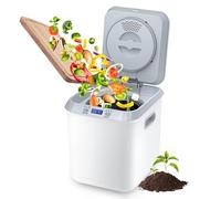 Smart Compost Bin 3.3L, Electric Kitchen Composter with LED Display, One Touch Smart Mode and Auto Cleaning, Low Noise and Easy Cleaning, Food Recycler for Indoor and Outdoor Household Kitchen White