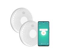 Smart Connect Détecteur Combiné avec Fumée et Monoxyde de Carbone Connecté - Batterie de 10 Ans - WiFi avec Tuya & Smartlife App - 2 pièces