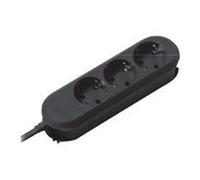 Bachmann Multiprise 387.172 Smart – 3 prises – 5 m – Noir – trous de vissage, enrouleur de câble