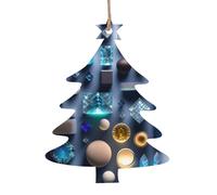 Smart Crystal Art Pendentif en bois en forme d'arbre de Noël 1 pièce pour décoration d'arbre, de mur et de porte - Style vintage