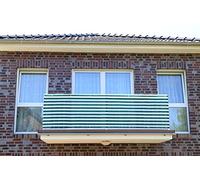 Smart Deko 90 x 300 cm, Bandes Vertes et Blanches PE Écran de Confidentialité de Balcon, Revêtement de Balcon, Protection contre le Vent, Écran de Confidentialité et Protection UV pour Balcon