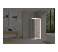 Smart Design accès d'angle clt sans seuil 120 profilé blanc verre transparent d - KINEDO PA90168BTNED