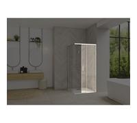 Smart Design accès d'angle clt sans seuil 70 profilé chromé verre transparent d - KINEDO PA90160CTNED