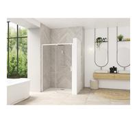 Smart Design coulissante sans seuil 100 profilé blanc verre transparent g - KINEDO PA90112BTNEG