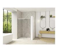 Smart Design coulissante sans seuil 110 profilé chromé verre transparent g - KINEDO PA90113CTNEG