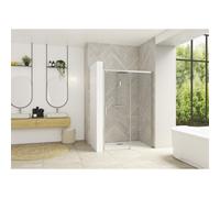Smart Design coulissante sans seuil 170 profilé chromé verre transparent d - KINEDO PA90124CTNED