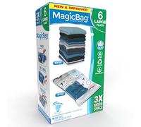 Smart Design MagicBag Instant Space Saver Storage - Flat Large - Lot de 6 Sacs au Total - Double Fermeture éclair hermétique - Joint sous Vide - Vêtements, oreillers - Organisation de la Maison