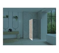 Smart Design retour fixe sans seuil 80 profilé blanc verre transparent - KINEDO PA90152BTNE