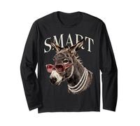 Smart Donkey Lunettes de Soleil drôle Animal Meme Humour Manche Longue