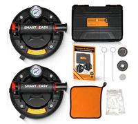 SMART&EASY Ventouses professionnelles 200 kg avec manomètre pour verre carrelage marbre granit Set 2 ventouses 200 mm avec mallette Installation Transport