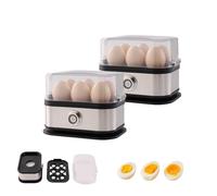 Smart Egg Cooker with Auto Shut, 6 Eggs Capacity, Hard, Medium, Soft Boiled Multi-function, Knob Controled Auto Shut-Off Function, BPA Free (2Pcs)
