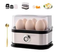 Smart Egg Cooker with Auto Shut, Multi-function Rapid Egg Cooker Electric 6 Eggs Capacity, Hard, Medium, Soft Boiled EggPoacher, Eggs Steamer, Knob Controled Auto Shut-Off Function (1Pcs)